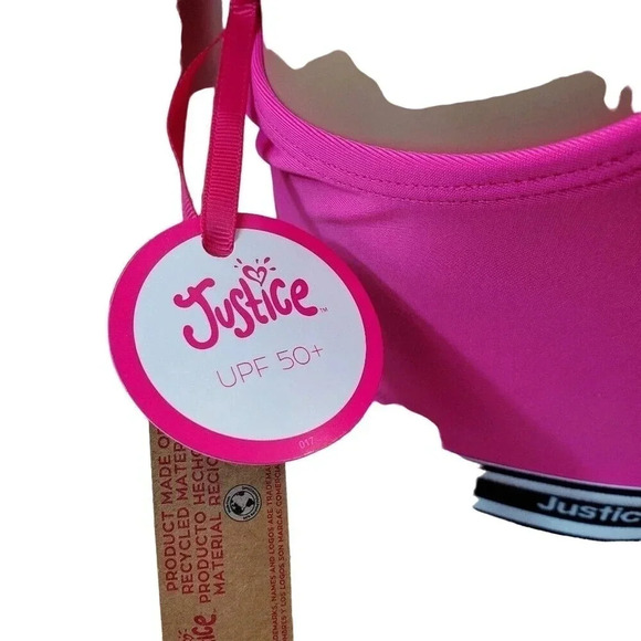 JUSTICE GIRLS Pink and Black Two Piece Swimsuit GIRLS XL 16/18 - Picture 10 of 11